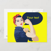 Carte Postale Ajouter votre propre texte à rosie riveter (Devant / Derrière)