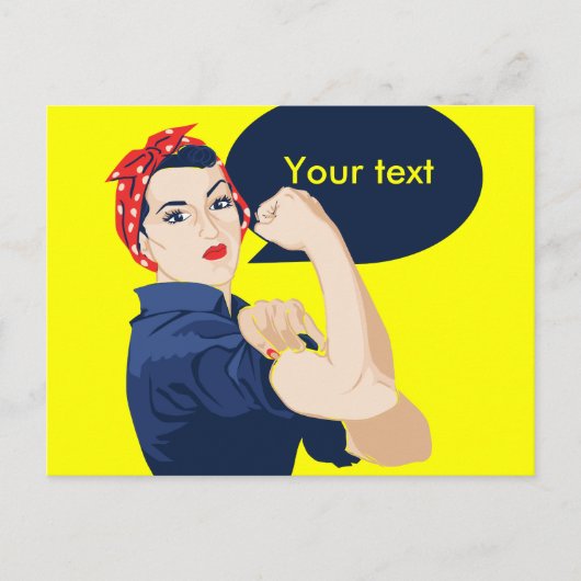 Carte Postale Ajouter votre propre texte à rosie riveter (Devant)