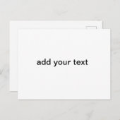 Carte Postale ajouter votre texte simple minimum personnalisé pe (Devant / Derrière)