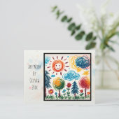 Carte Postale Ajoutez les créations de vos enfants à ce Noël (Debout devant)