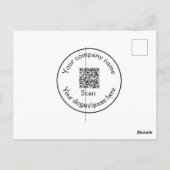 Carte Postale ajoutez simplement votre code Q R scan ajoutez nom (Dos)