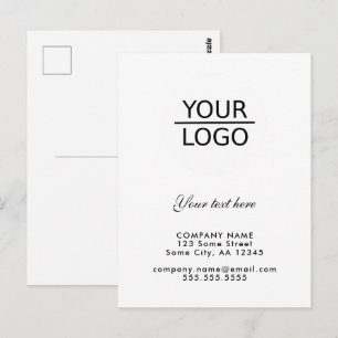 Carte Postale Ajoutez votre logo avec une promotion de texte per