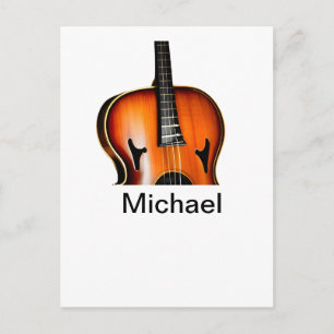 Carte Postale Ajoutez votre nom texte brun amateur de violon mus