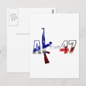Carte Postale AK-47 AKM Assault Rifle Logo Rouge Blanc Et Bleu.p (Devant / Derrière)