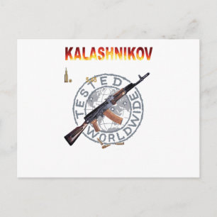 CARTE POSTALE AK-47 RARE KALASHNIKOV FUSIL ARMÉE RUSSE MILITAIRE