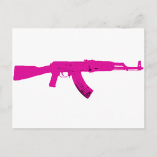 Carte Postale AK-47 rose