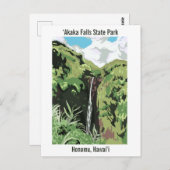 Carte Postale Akaka Falls Hawaii Waterfall Tropical Landscape  (Devant / Derrière)