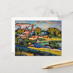 Carte Postale Akhtyrka, Paysage avec église rouge par Kandinsky
