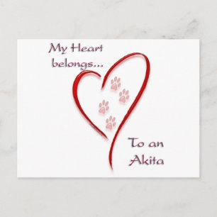 Carte Postale Akita Heart Belongs