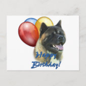 Carte Postale Akita Joyeux Ballons d'anniversaire (Devant)
