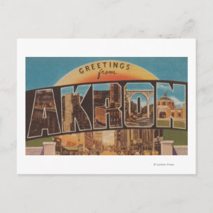 Carte Postale Akron, Ohio Scènes de grandes lettresAkron, OH
