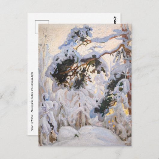 Carte Postale Akseli Gallen-Kallela - Forêt en hiver (Devant / Derrière)