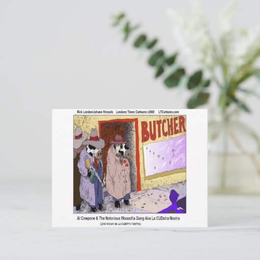 Carte Postale Al Cowpone & Moofia Gang Vaches Drôle (Debout devant)