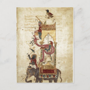 Carte Postale Al-Jazari : L'horloge éléphante (horloge mécanique