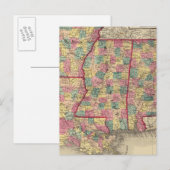 Carte Postale Alabama, Arkansas, Louisiane et Mississippi (Devant / Derrière)