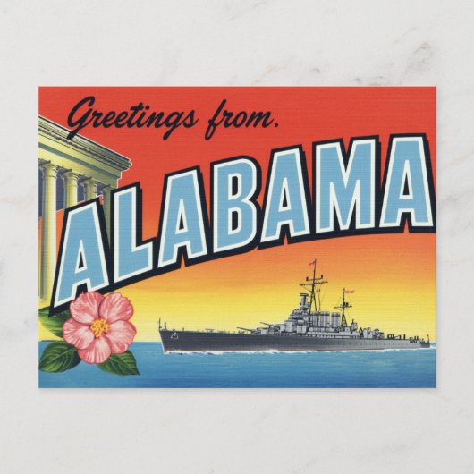 Carte Postale Alabama Battleship and Capitol (Devant)