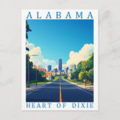 Carte Postale Alabama Heart of Dixie USA Travel Place (Devant)