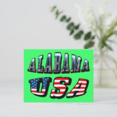 Carte Postale Alabama Photo et USA Flag Font (Debout devant)