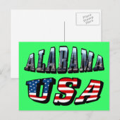 Carte Postale Alabama Photo et USA Flag Font (Devant / Derrière)
