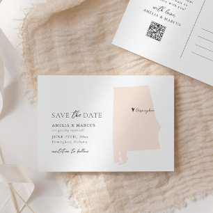 Carte postale "Alabama State, sauvegardez la date"