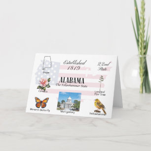 Carte postale Alabama   thèmes et repères d'état
