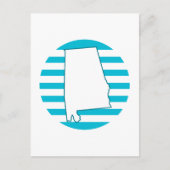 Carte Postale Alabama US State Outline Blue Retro Circle (Devant)