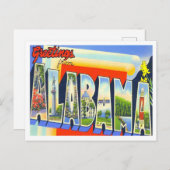 Carte postale Alabama Vintage Big Letters (Devant / Derrière)