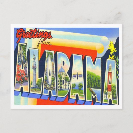 Carte postale Alabama Vintage Big Letters (Devant)