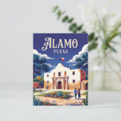 Carte Postale Alamo États-Unis (Debout devant)