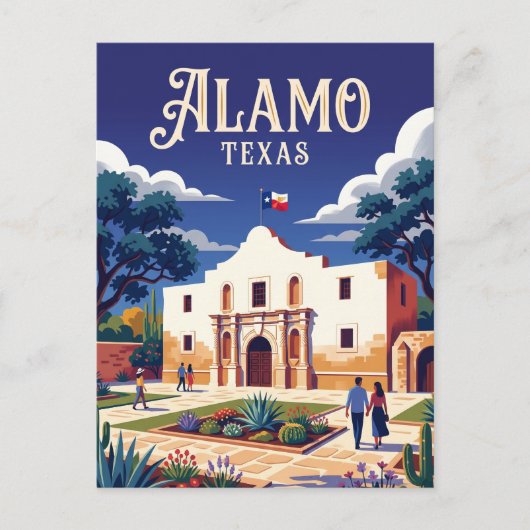 Carte Postale Alamo États-Unis (Devant)