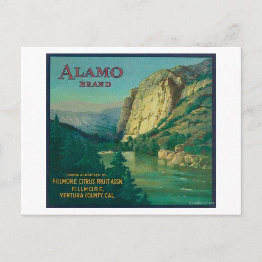 Carte Postale Alamo Orange LabelFillmore, CA (Devant)