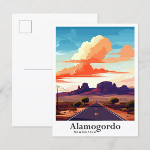 Carte Postale Alamogordo Nouveau-Mexique Illustration Vintage vo