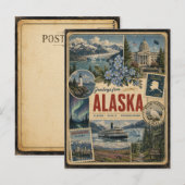 Carte postale Alaska authentique de style vintage (Devant / Derrière)