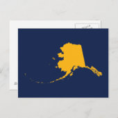 Carte Postale Alaska en bleu et or (Devant / Derrière)