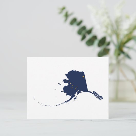 Carte Postale Alaska en bleu et or (Debout devant)