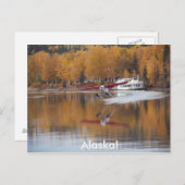 Carte Postale Alaska, Floatplane, Riverboat, Birch Tree en autom (Devant / Derrière)
