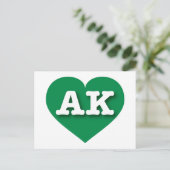 Carte Postale Alaska Green Heart - J'aime AK (Debout devant)