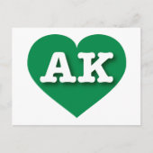 Carte Postale Alaska Green Heart - J'aime AK (Devant)