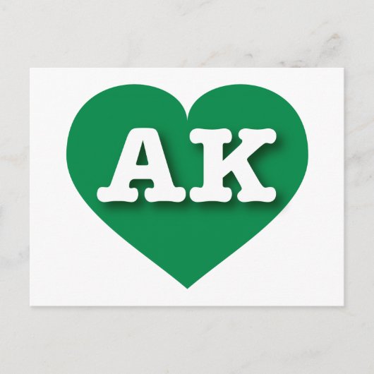 Carte Postale Alaska Green Heart - J'aime AK (Devant)