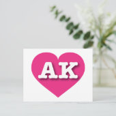 Carte Postale Alaska Hot Pink Heart - J'aime AK (Debout devant)