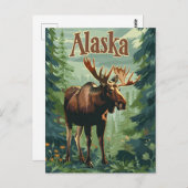 Carte Postale Alaska Moose (Devant / Derrière)
