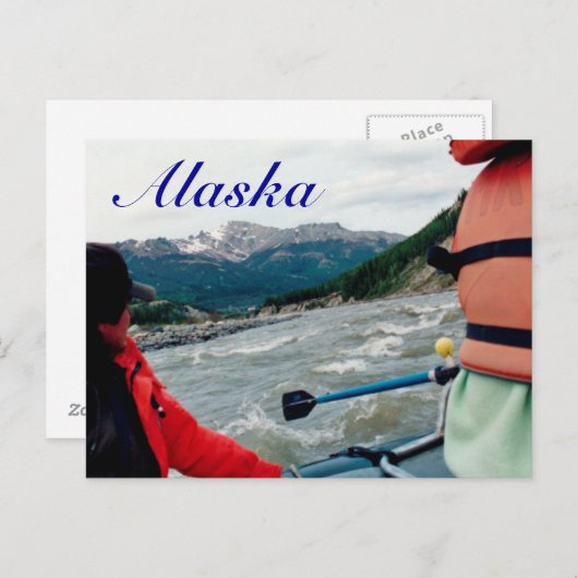 Carte Postale Alaska - rafting en eau blanche (Devant / Derrière)