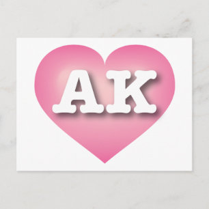 Carte Postale Alaska Rose Fade Heart - I love AK