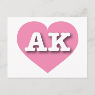 Carte Postale Alaska Solid Pink Heart - J'aime AK