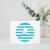 Carte Postale Alaska US State Retro Circle Blue (Debout devant)