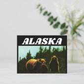 CARTE POSTALE ALASKA VINTAGE GRIZZLY (Debout devant)