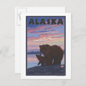 Carte Postale AlaskaBear et Cub (Devant / Derrière)