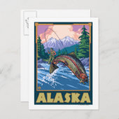 Carte Postale AlaskaFlly Fishing Scène (Devant / Derrière)