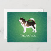 Carte Postale Alaskan Malamute Chien Merci conception (Devant / Derrière)