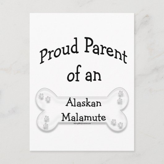 Carte Postale Alaskan Malamute Fier Parent (Devant)